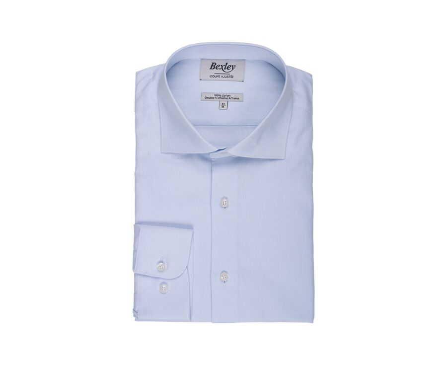 Camisa Oxford lisa de doble hilo Azul pálido - OTTAVIO CLASSIC