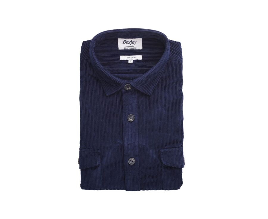 Sobrecamisa de terciopelo Navy - VICTORIN