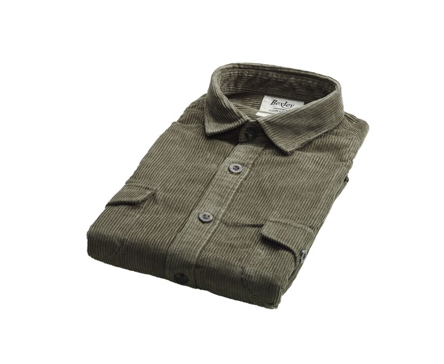 Sobrecamisa de terciopelo Verde militar - VICTORIN