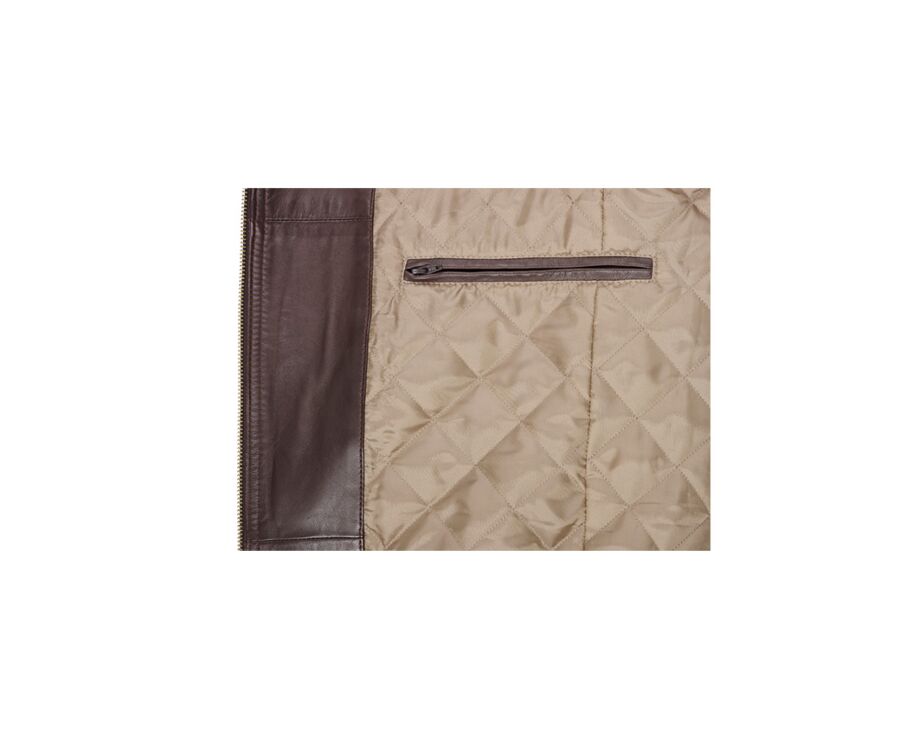 Chaqueta de cuero de aviador para hombre Marrón - EVERETT II