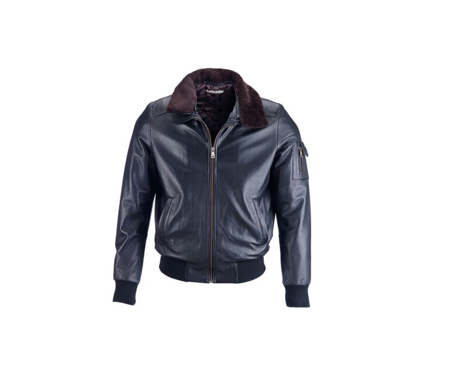 Chaqueta de cuero de aviador negra para hombre - EVERETT II