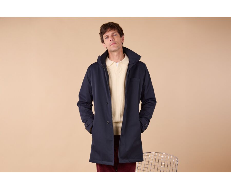 Gabardina de hombre acolchada azul marino - AURESTILDE
