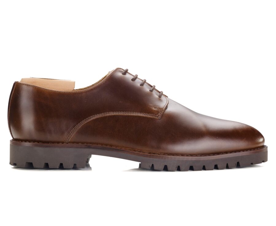 Zapatos derby Chocolate para hombre con suela de goma - BUSHEY GOMME