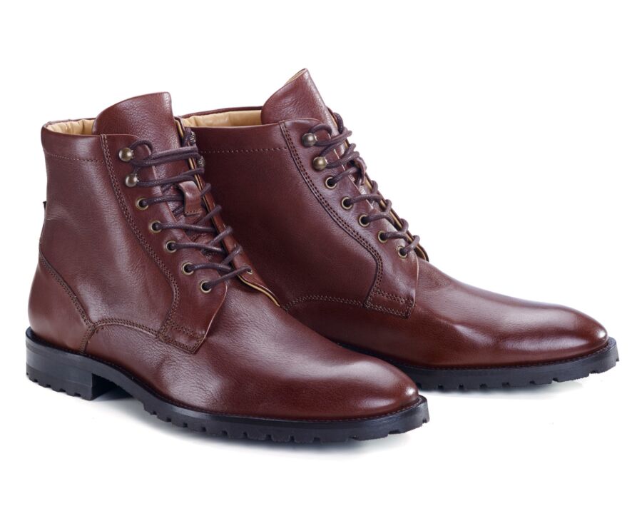 Botines para hombre con cordones Chocolate patinado - BARDFIELD