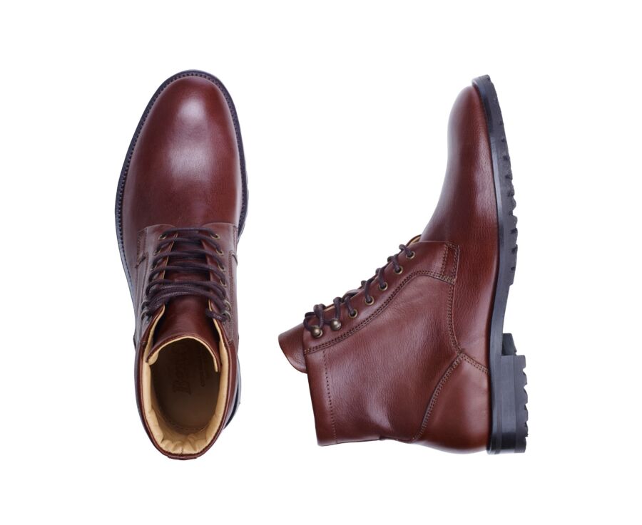 Botines para hombre con cordones Chocolate patinado - BARDFIELD