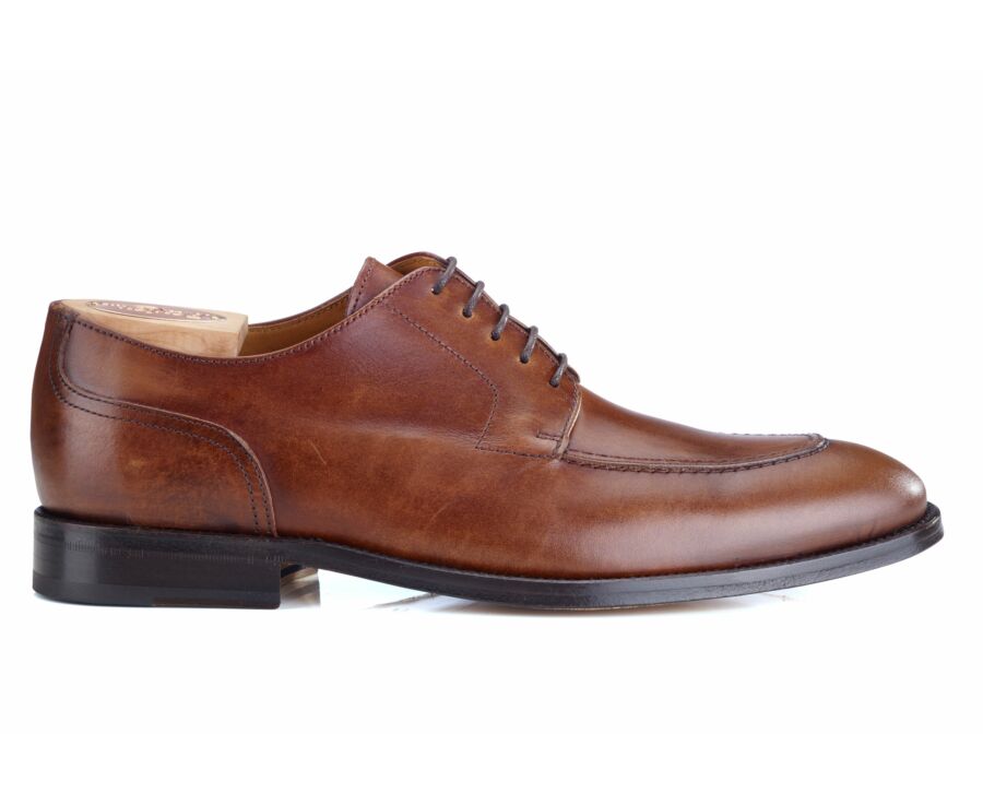 Zapatos derby Coñac Patinado para hombre con suela de cuero - STOCKWOOD