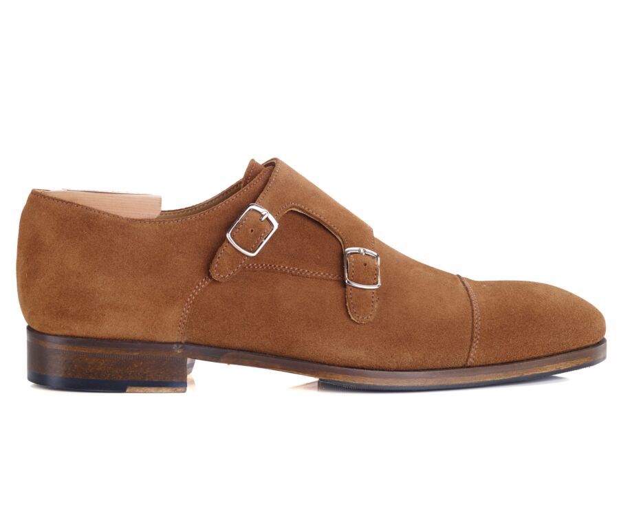 Zapatos con Hebilla Doble ante Coñac para Hombre - GRESHEY PATIN