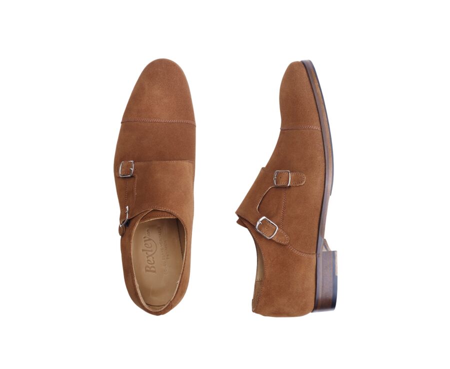 Zapatos con Hebilla Doble ante Coñac para Hombre - GRESHEY PATIN
