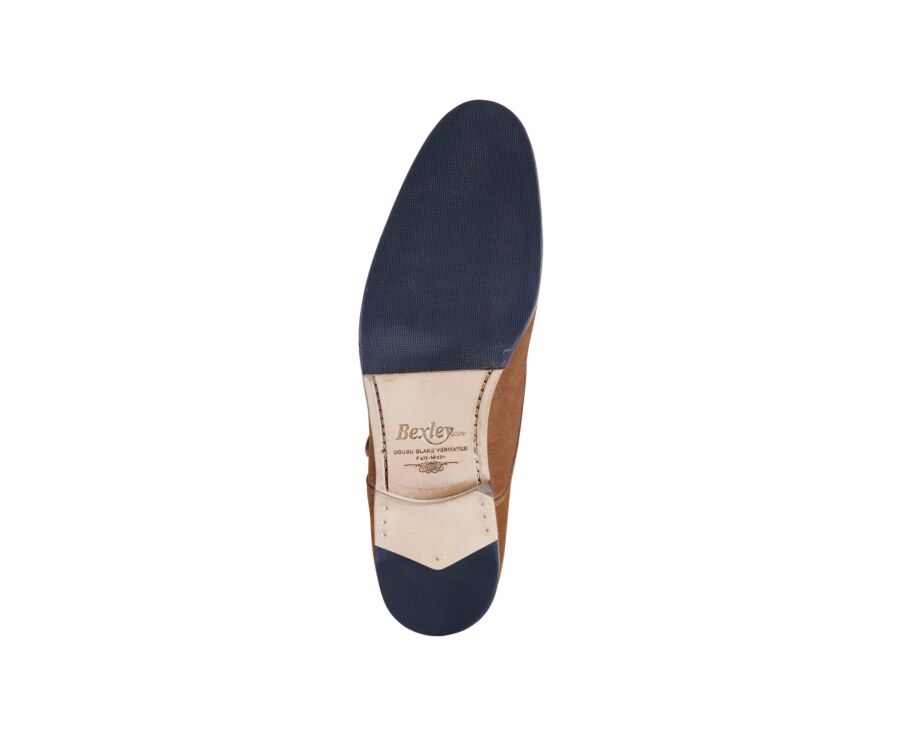 Zapatos con Hebilla Doble ante Coñac para Hombre - GRESHEY PATIN