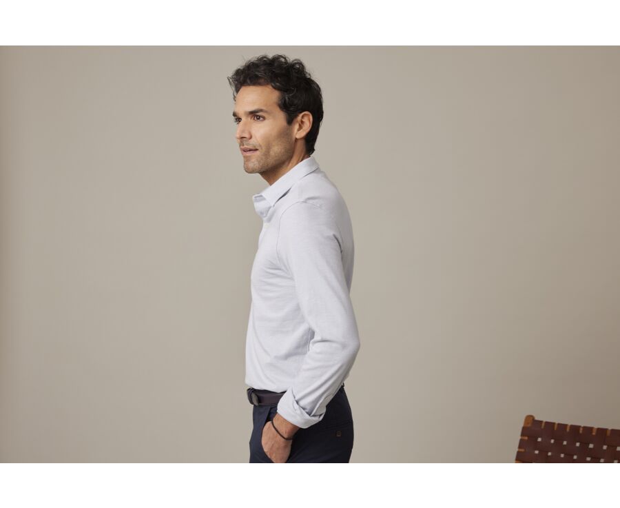 Polo de hombre de manga larga Azul Claro - AIDEN ML