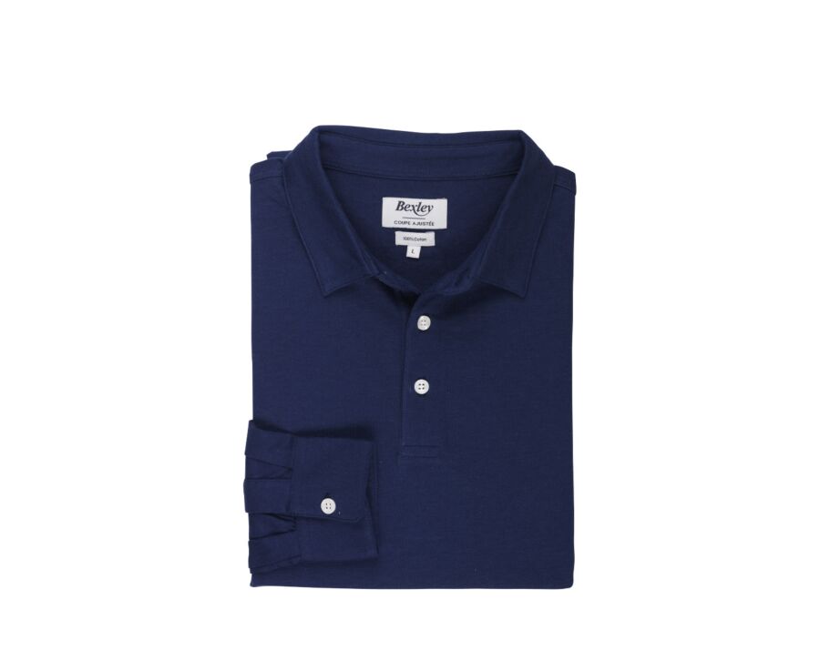 Polo de hombre de manga larga Navy - AIDEN ML