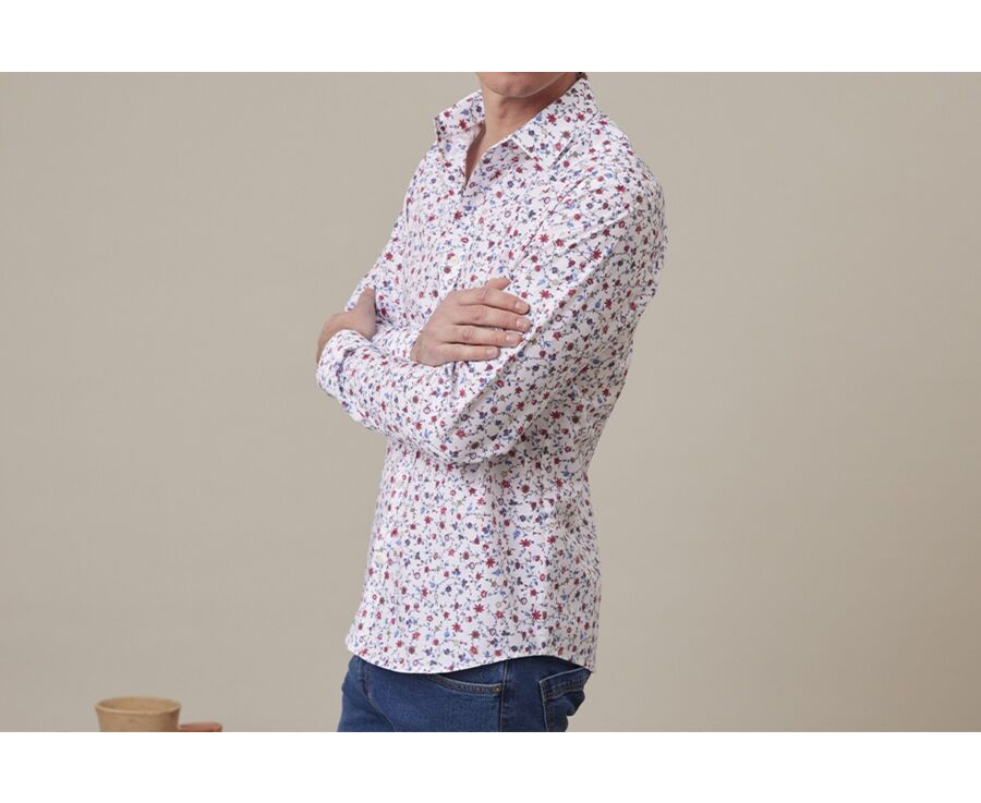 Camisa Azul rojo & Beige con motivo - RODÉRIC