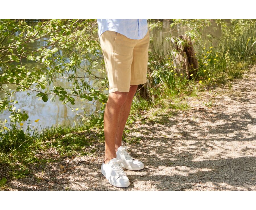 Bermudas de lino para hombre Beis - BORYS