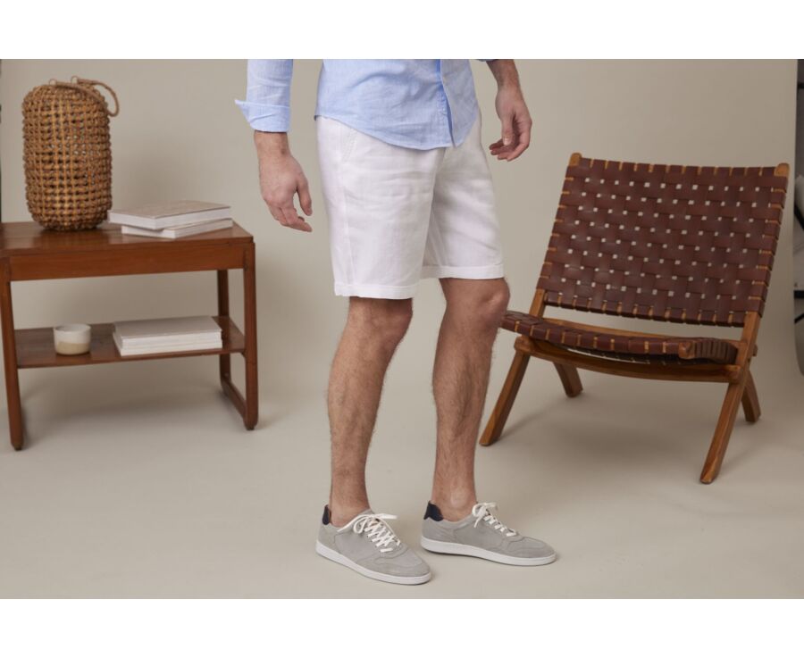 Bermudas de lino para hombre Blanco - BORYS