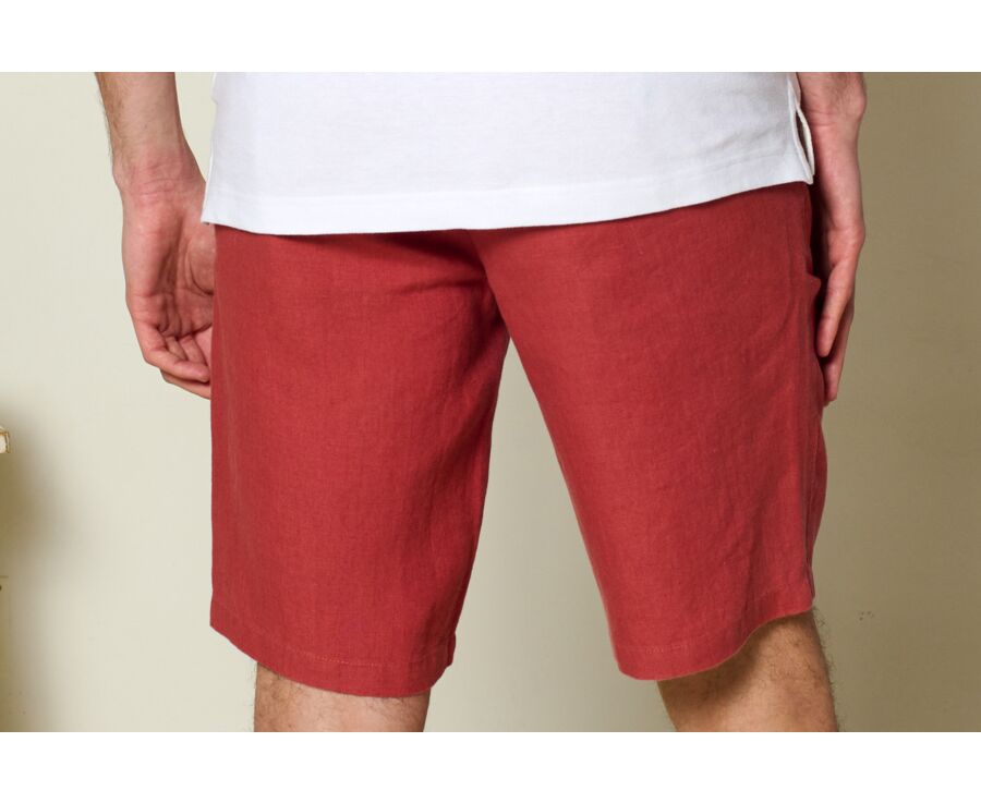 Bermudas de lino para hombre Frambuesa - BORYS