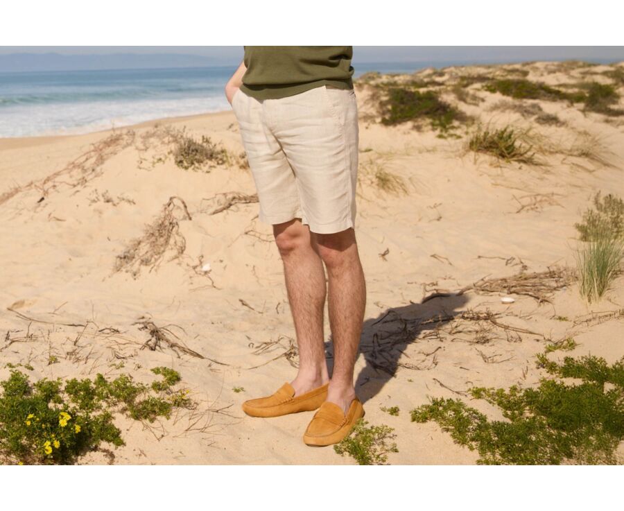 Bermudas de lino para hombre Beis Claro - BORYS