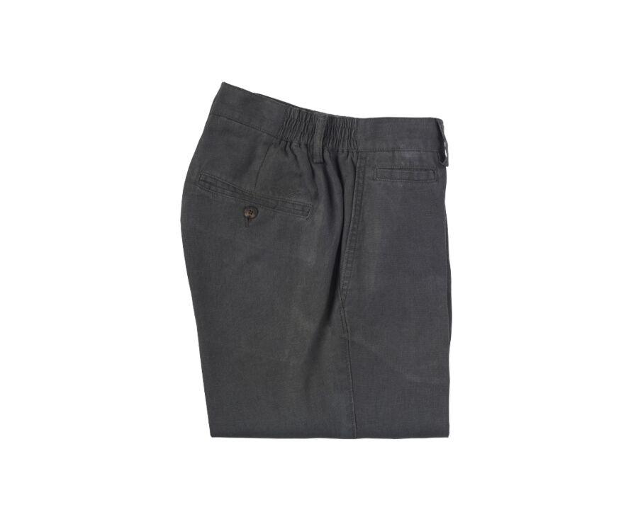 Bermudas de lino para hombre Aceituna oscura - BORYS
