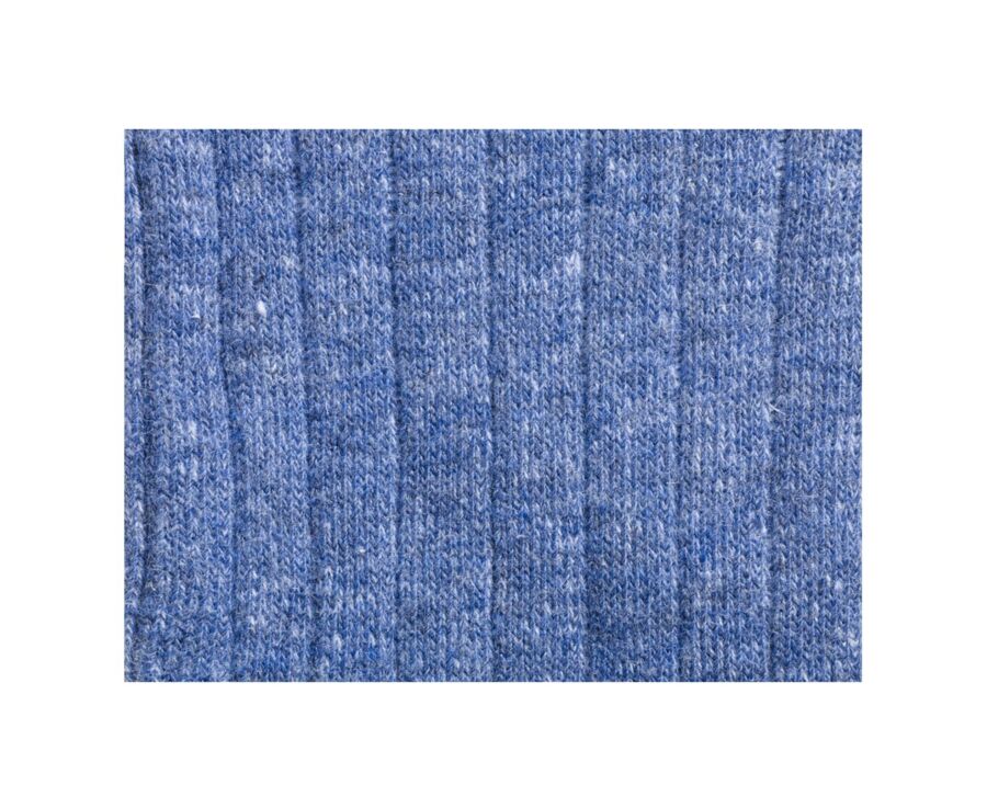 Calcetines de algodón y lino con ribete para hombre Azul medio moteado
