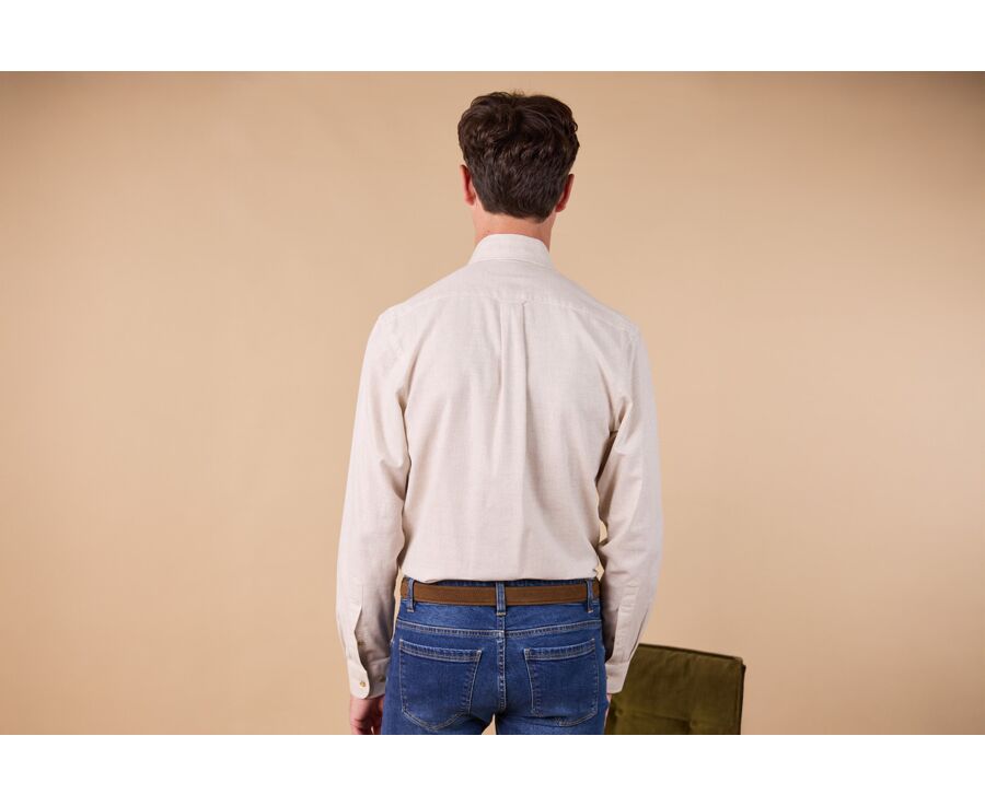 Camisa de hombre en Franela - Crudo - ANDER