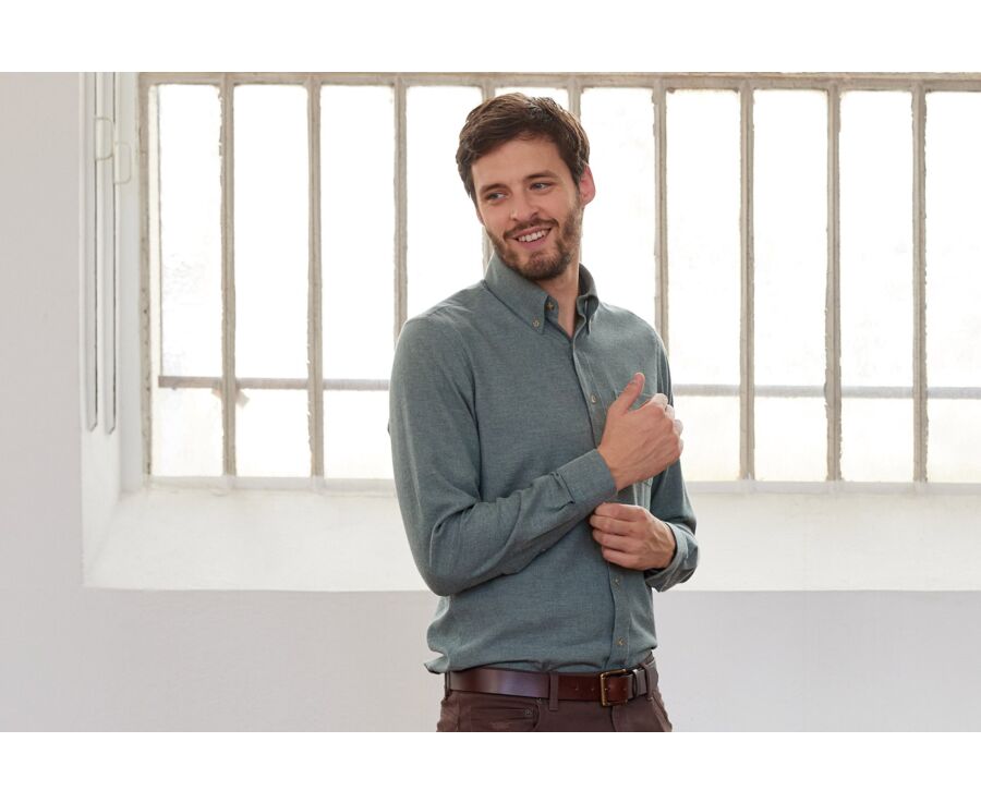 Camisa de franela Verde Tila - ANDER