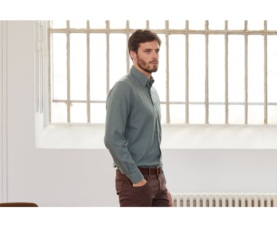 Camisa de franela Verde Tila - ANDER