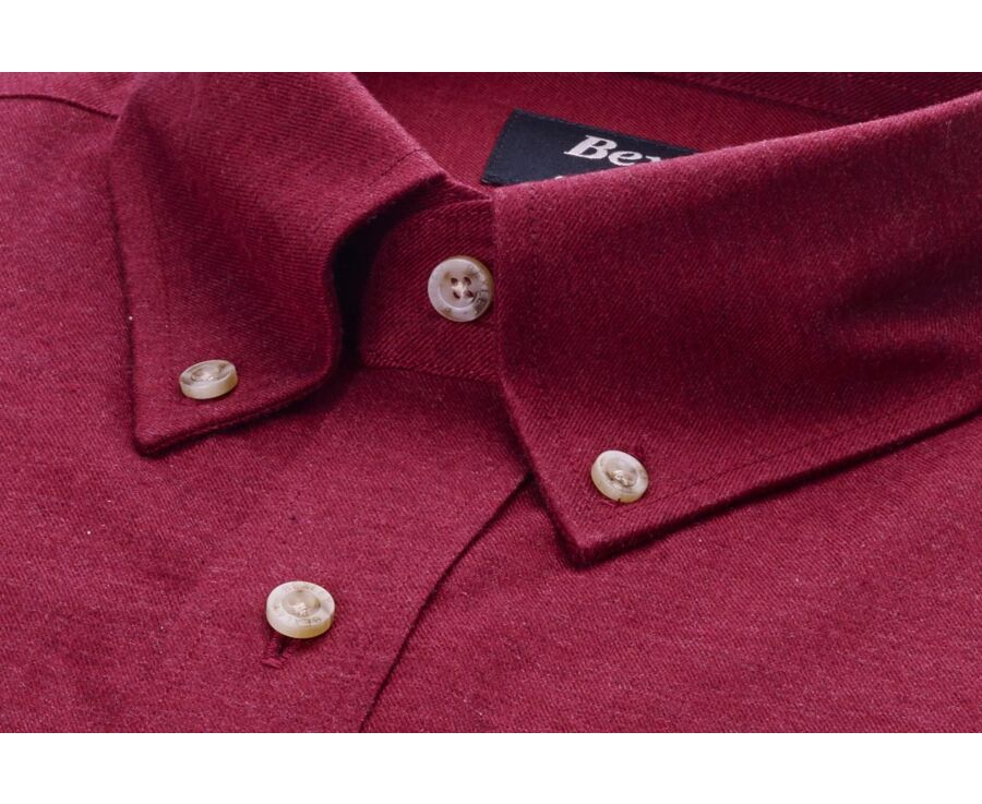 Camisa de hombre en Franela - Burdeos Rojo - ANDER