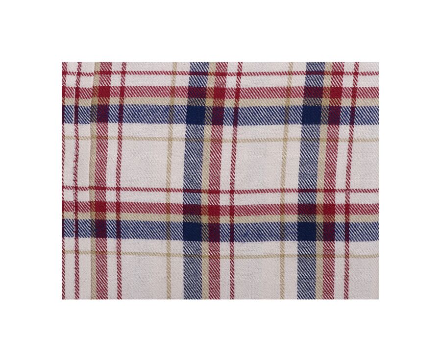 Camisa de franela Rojo y Crudo - Bolsillo en el pecho - ALDERICK