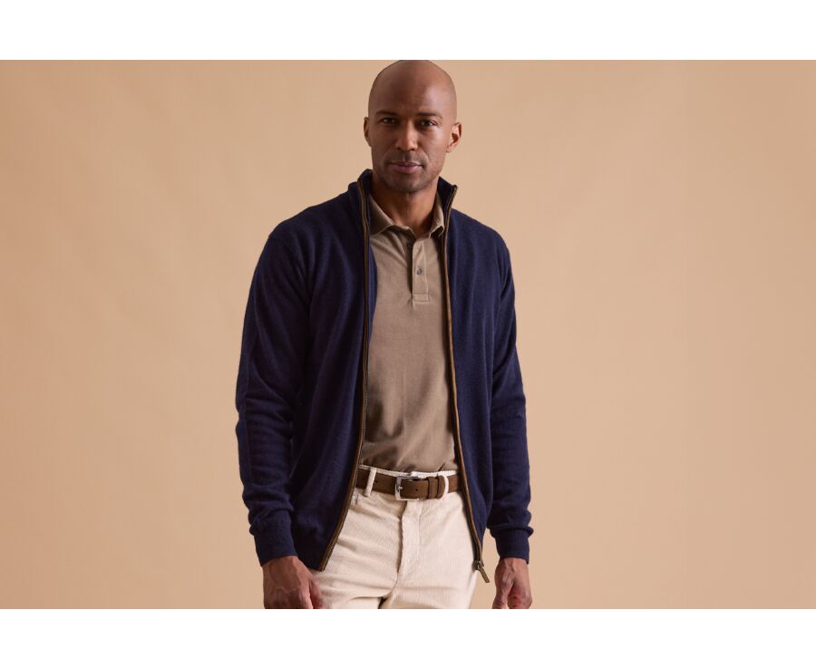 Cárdigan de lana Navy para hombre - KANTHER