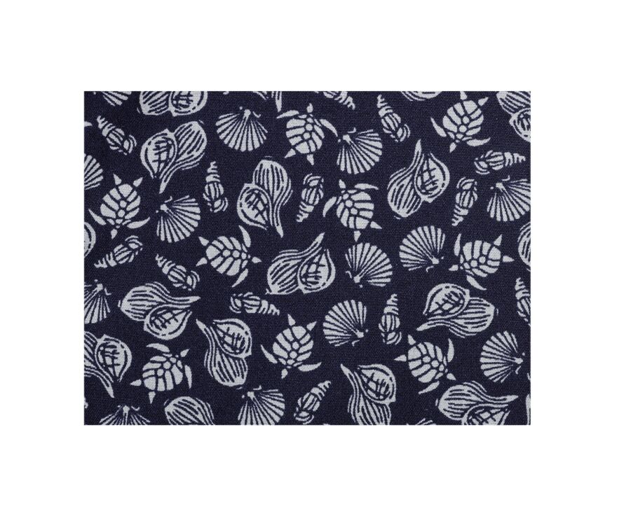 Camisa Marino estampada con motivos Verde Salvia - Cuello francés - ADELIN