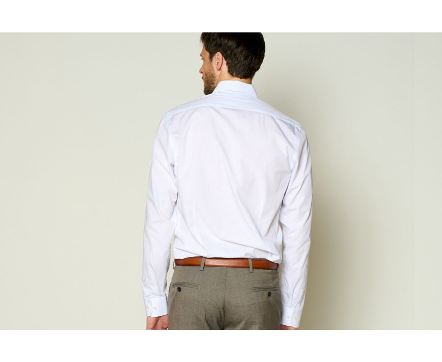 Camisa de algodón rayas Blanco y Celeste - BERTHIN
