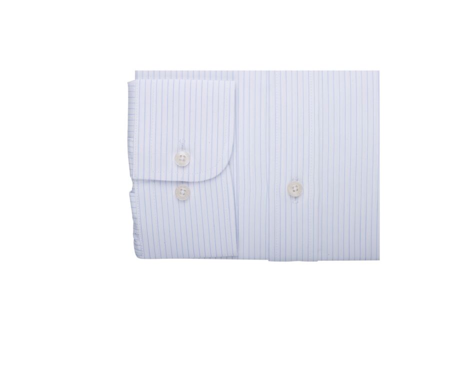 Camisa de algodón rayas Blanco y Celeste - BERTHIN