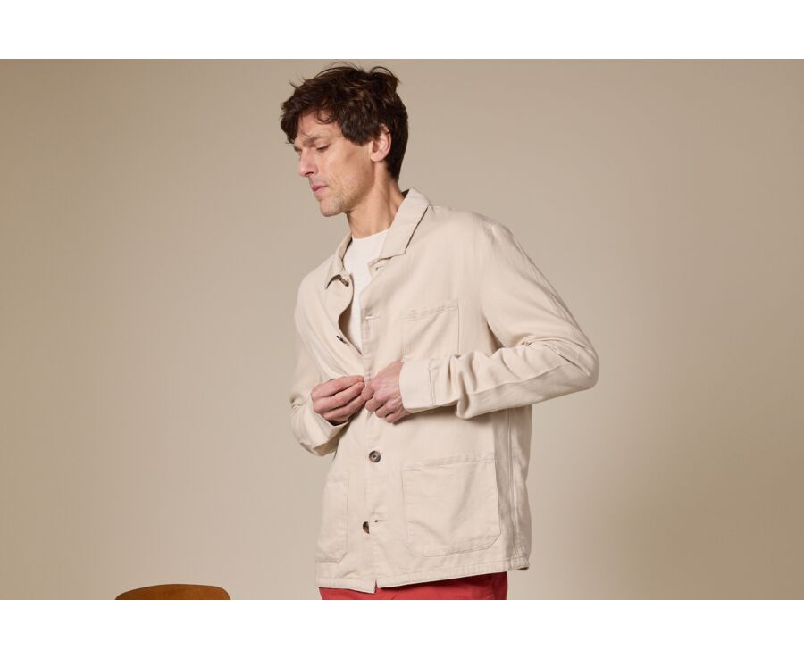 Chaqueta de pintor algodón/lino Cuerda - FAUSTINIEN