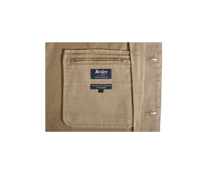 Chaqueta de pintor algodón/lino Desierto - FAUSTINIEN