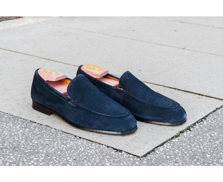 Mocasín de piel para hombre ante Navy - BACENO