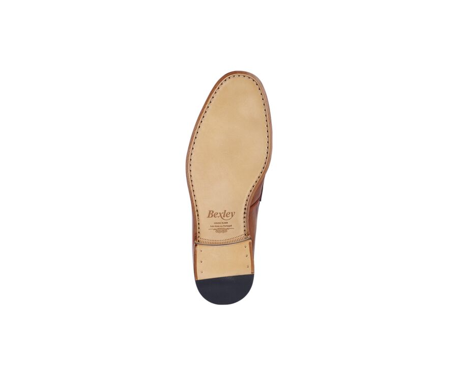 Mocasín de piel para hombre Dorado Patinado - DERYBROOK