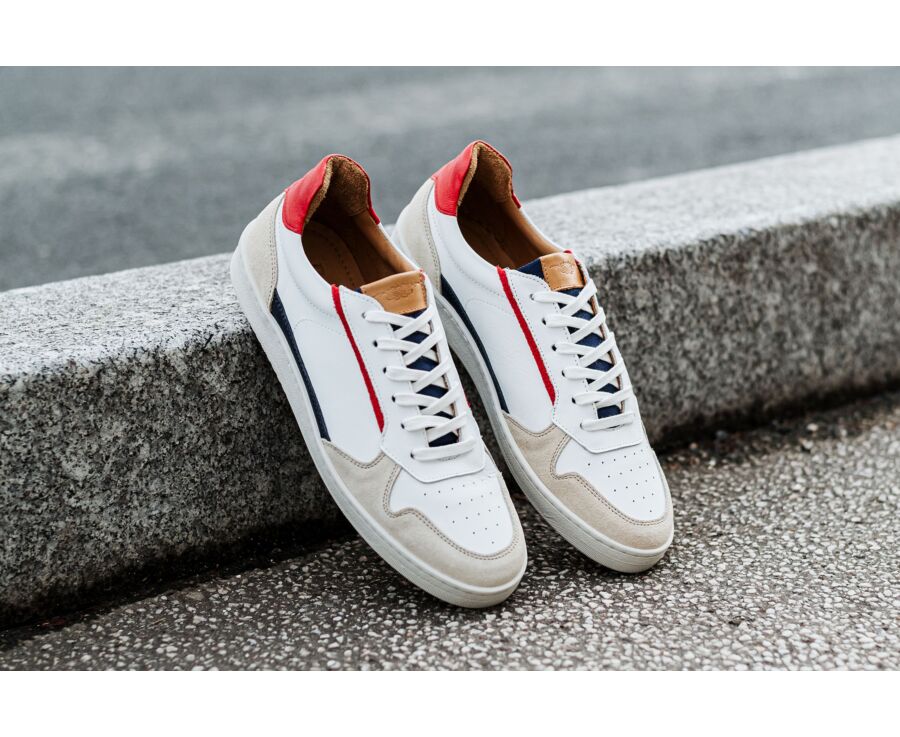 Zapatillas de hombre Azul Blanco y Rojo - KOLORA