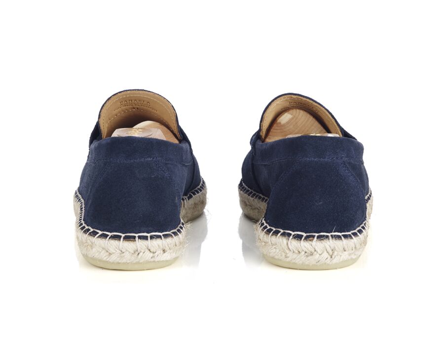 Mocasín suela de alpargata hombre Terciopelo Beige Navy - PANAREA