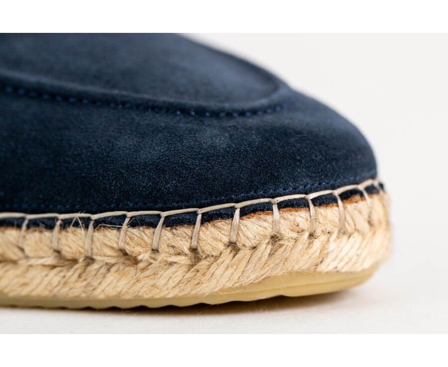Mocasín suela de alpargata hombre Terciopelo Beige Navy - PANAREA