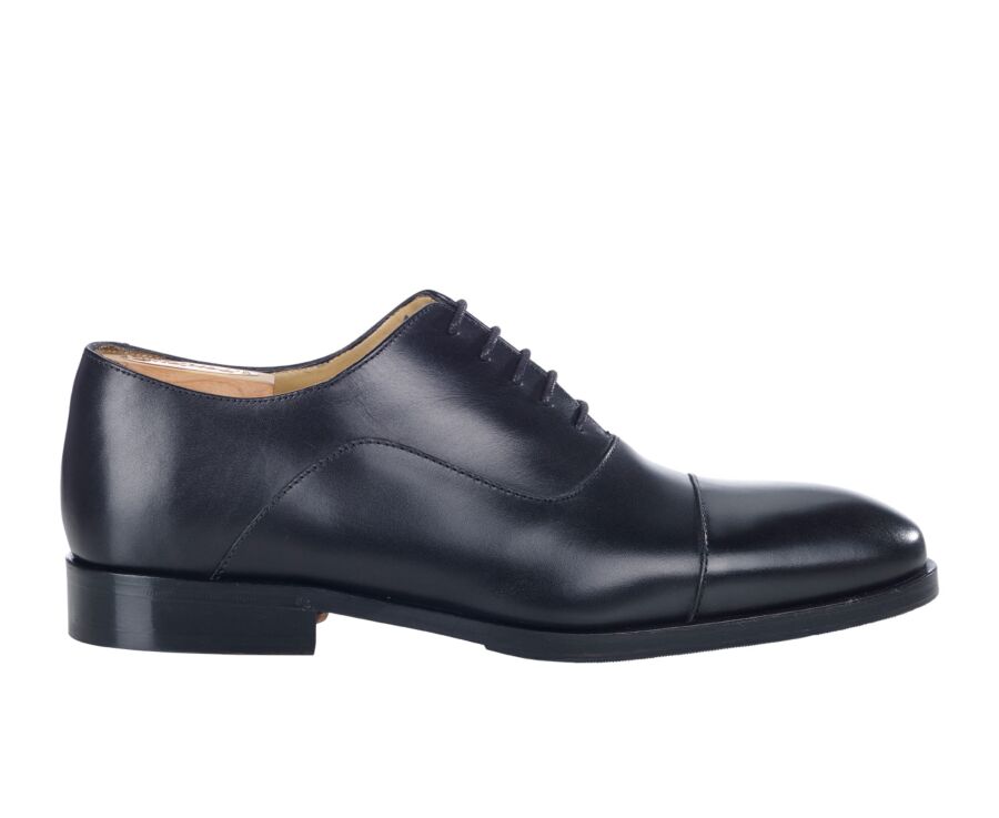 Zapato Oxford Negro con suela de cuero con patín - GRAKLEY