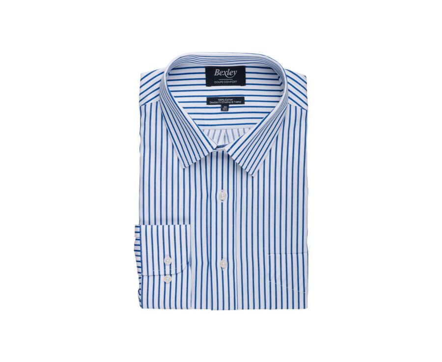 Camisa blanca con rayas azul marino - NOËLIEN
