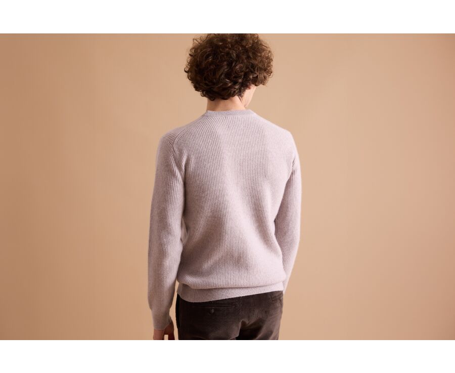 Jersey de lana para hombre cuello redondo Gris moteado claro - COLTAN