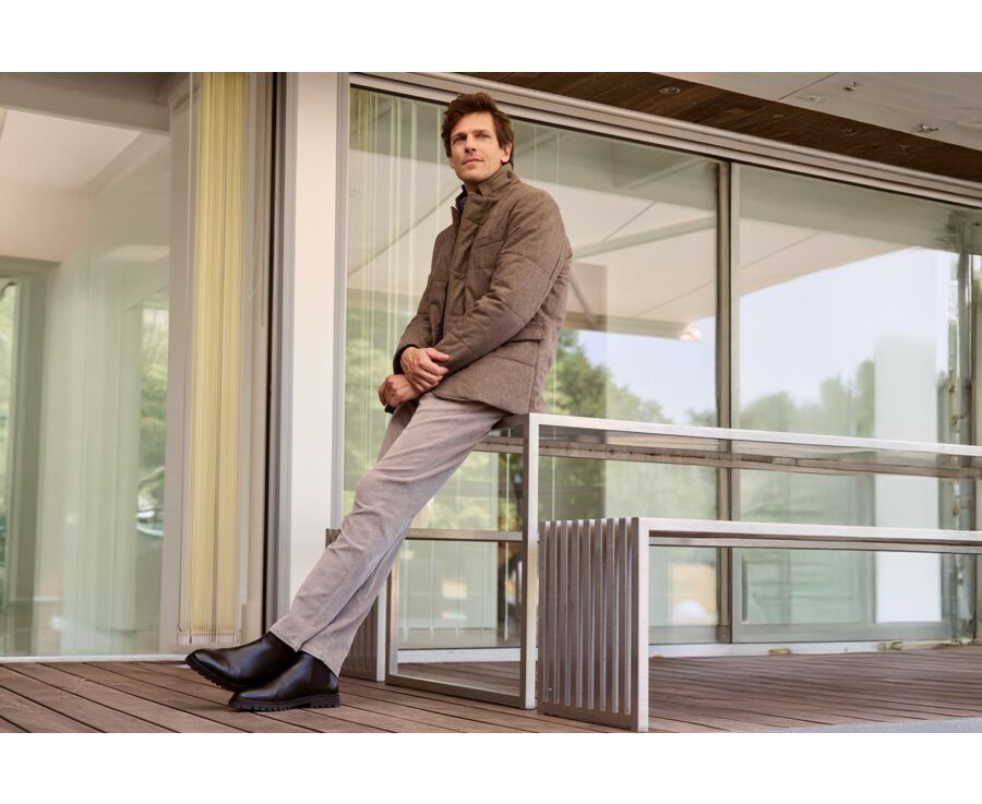 Chaqueta acolchada para hombre Topo Oscuro moteado - THÉOPHILE