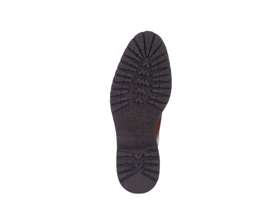 Botas Derby de hombre con cordones Cognac Patinado y Topo - IRVING II GOMME