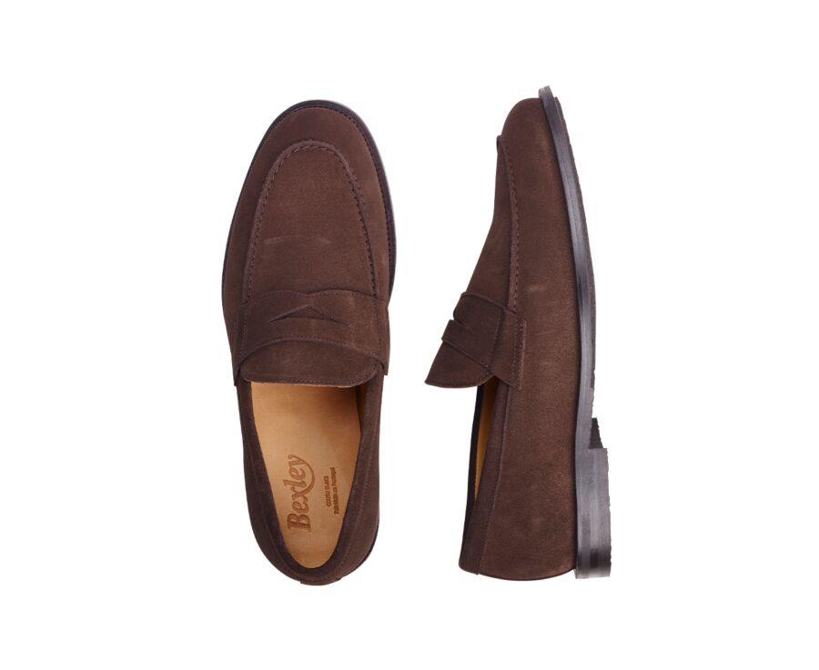 Mocasín para hombre Terciopelo Pardo  - DERYBROOK