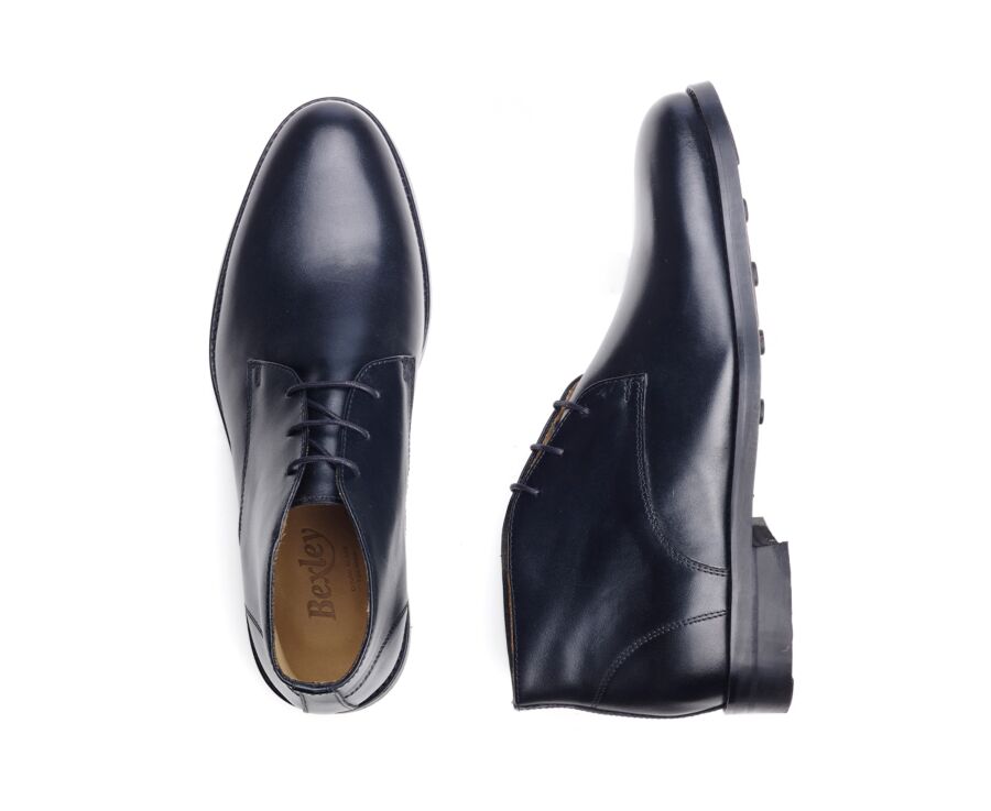 Botas bajas de piel negra patinada para hombre. - WATFORD II GOMME CITY