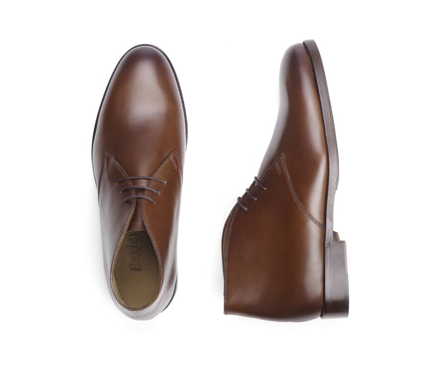 Botas bajas de piel castaño Patinado para hombre - DOVAM PATIN