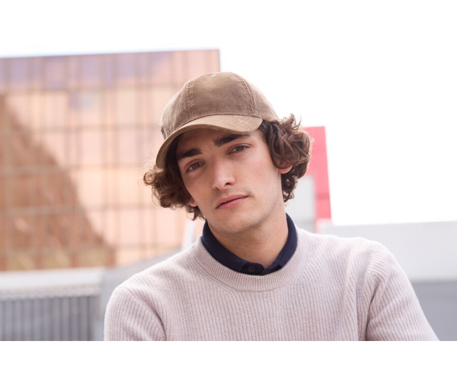 Gorra de Terciopelo Color Caqui - BRADWELL II