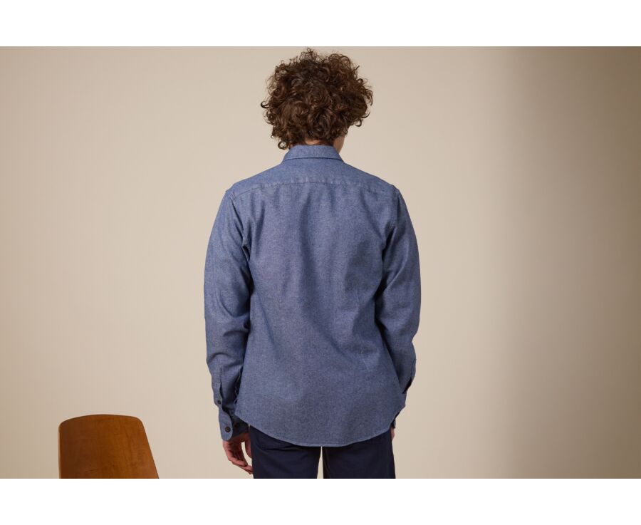 Sobrecamisa para hombre en denim de algodón/lino - CORANTIN
