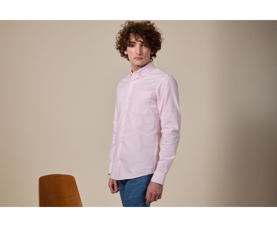 Camisa Oxford Rosa Palido de hombre - Cuello americano - BRADFORD II