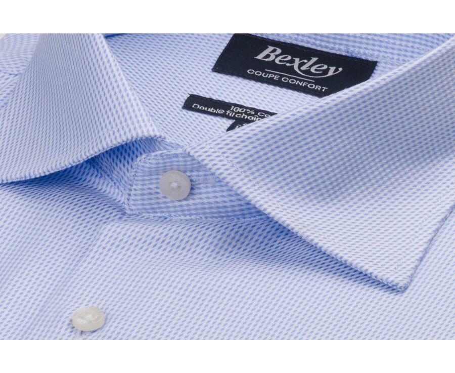 Camisa celeste y blanca de tejido texturizado - SAVINO